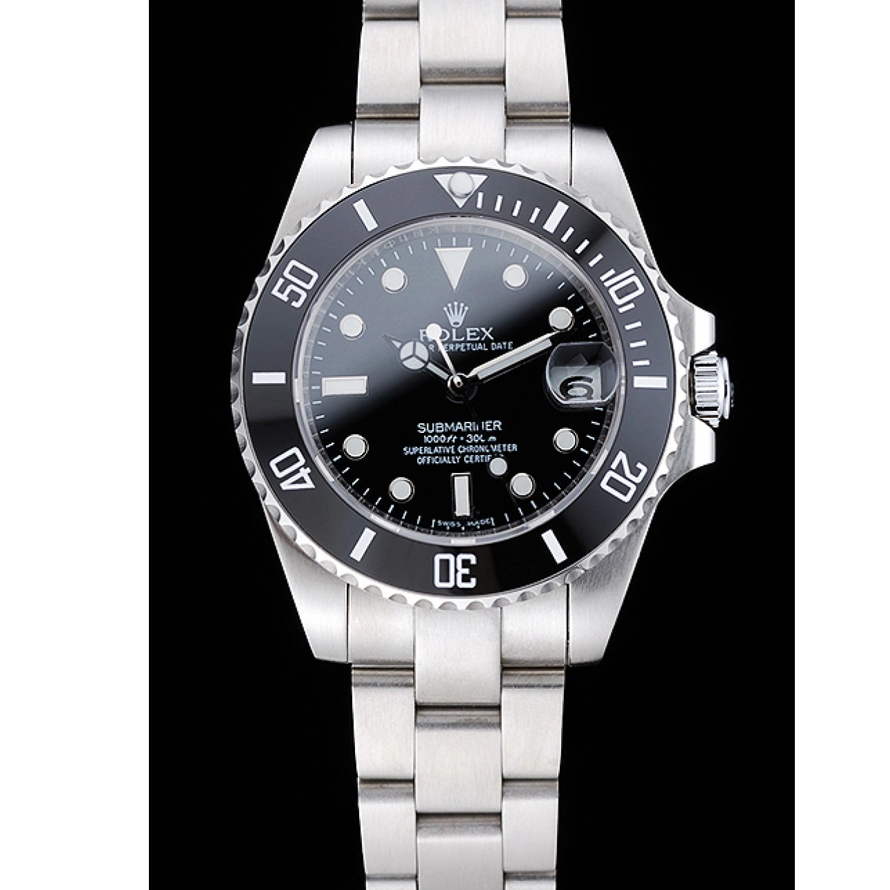 Aaa replica watch 1454153 Bracelet Rolex Submariner Dial Steel Date Black Stainless 0818